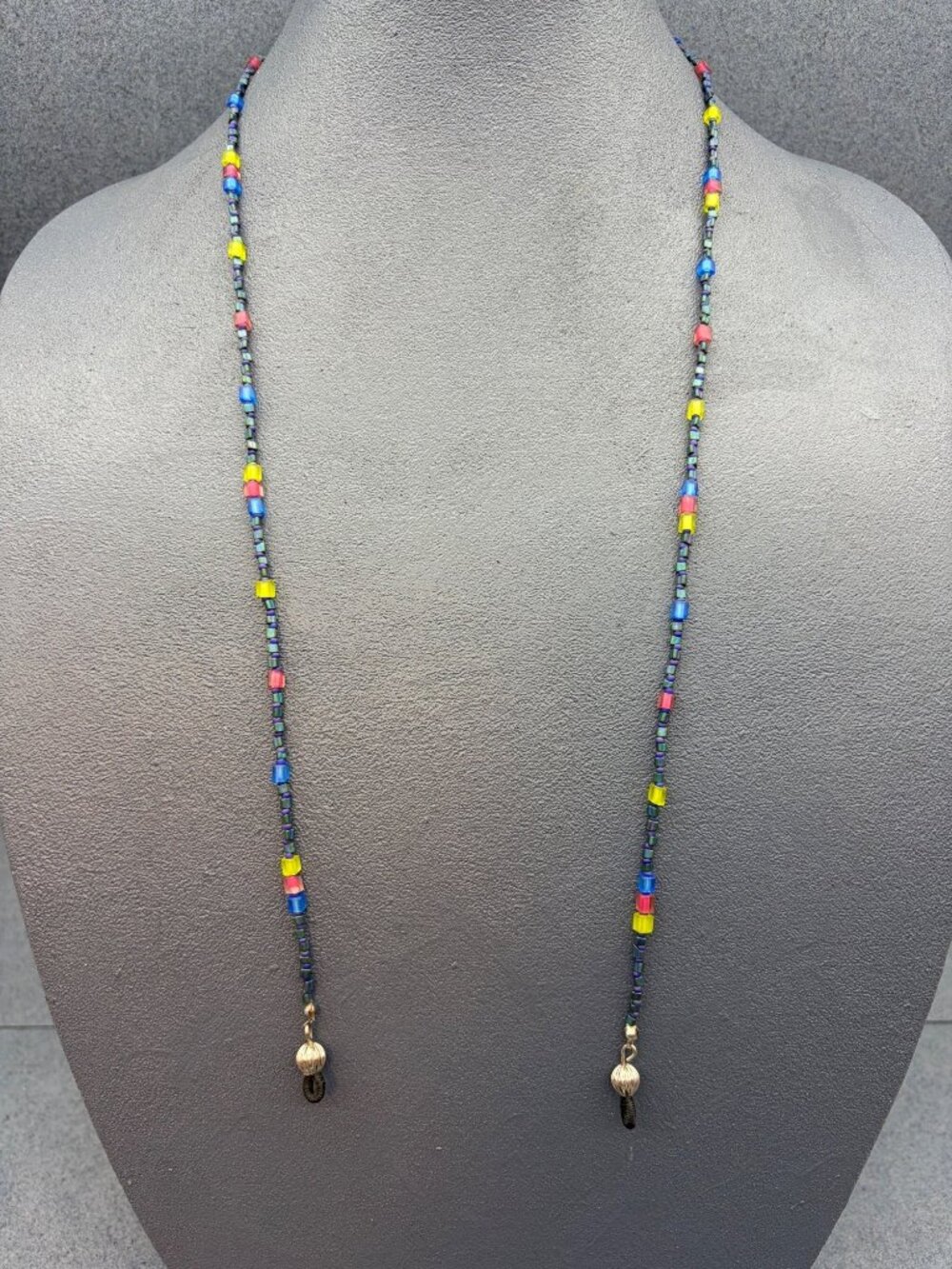 Beaded Eyeglass Holder 29 In Colorful Silver Ends Multicolor Eyewear Accessory